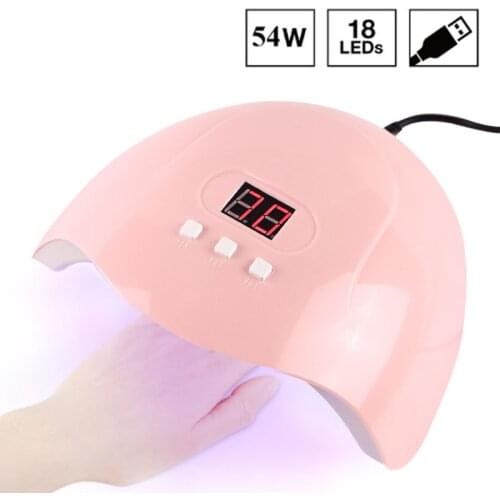 54W Nail Lamp LED Light Curing Machine Lamp For Drying Nail Polish Wave DIY Salon Manicure UV Gel Polish Nail Dryers Nail Art