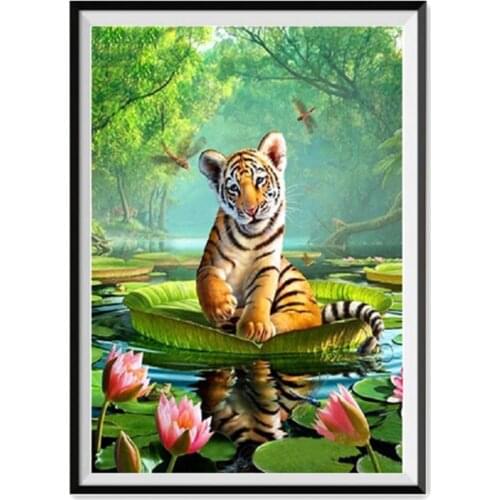 5d Diy Diamond Painting Animal Tiger Mosaic Painting Home Decoration Imitation Cross Stitch Crafts Can Be Customized