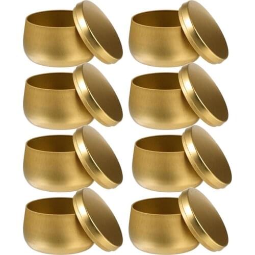 8pcs 8oz Round Empty Tinplate Box Candle Jar Candy Cookie Jewelry Canister Tea Storage Box Cosmetic Container Wedding Favor