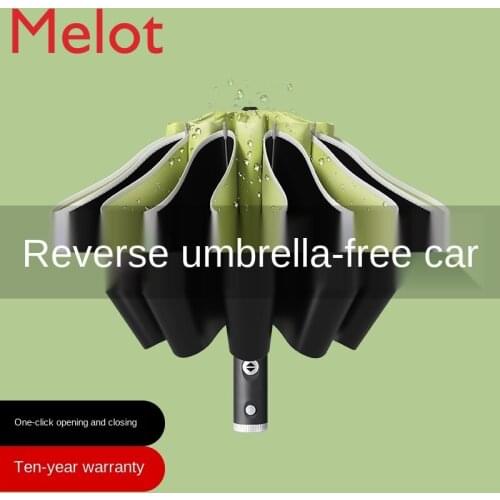 Automatic Umbrella Folding Large Solid Rain Dual-Use Sun Protection UV Car Reverse Umbrella