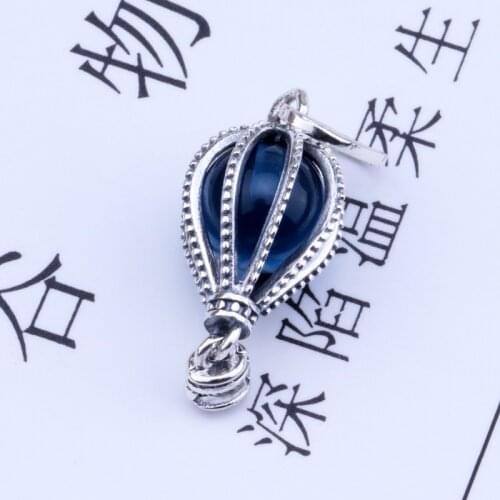 Free Shipping Authentic 925 Sterling Silver Blue Hot Air Balloon Travel Charms Fit Original Bracelet For Women DIY Jewelry Beads