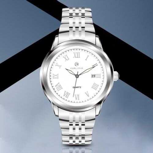 2020 New Mens Watches Galish Top Brand Leather Waterproof Date Clock Quartz Watch For Men Wrist Watch Relogio Masculino