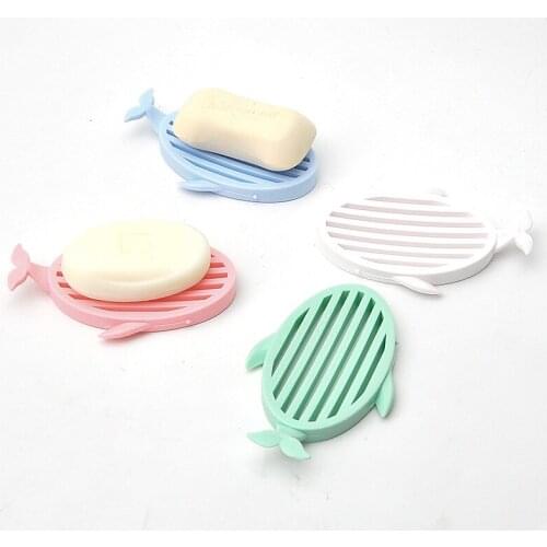 Whale Shape Soap Holder Non Slip Soap Stand Case Box Toilet Shower Tray Draining Rack Bathroom Gadgets Soap Dish Tray Holder