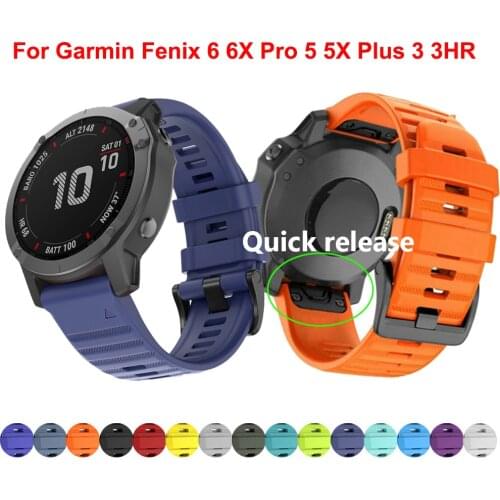 For Garmin Fenix 6S 6 6X Pro 5S 5 5X Plus Easy fit Silicone watchband Quick Release 20 22 26mm for Fenix 3HR fashion wrist strap