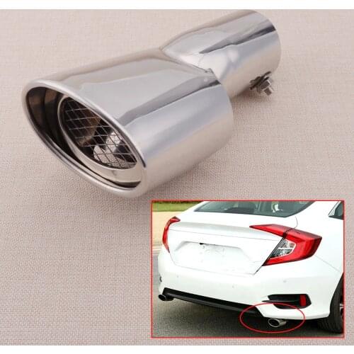Chrome Rear Exhaust Pipe Muffler End Tail Tip Fit for Honda Civic 2016 2017-2019 Stainless Steel
