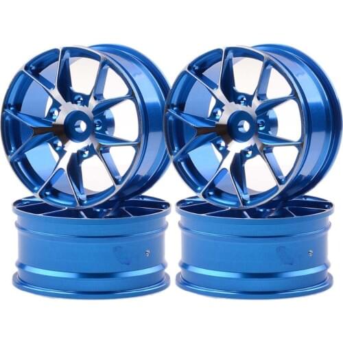 HSP 4xAluminum 5Y Spoke Wheels/Rims 1057 For RC 1/10 On-Road Drift Sakura Tamiya