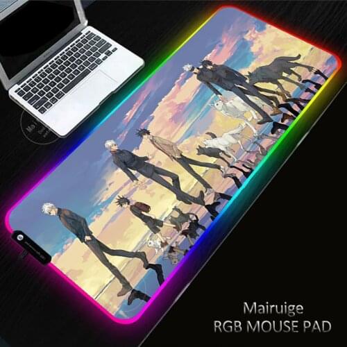 Jujutsu Kaisen LED Light GamingXXL Mouse Pad RGB Large Keyboard Cover Non-Slip Rubber Computer Desk Mat PC Game MousePad for LOL