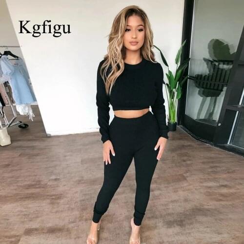 KGFIGU 2021 New Design Elegant Solid Birthday Party Nightclub Sexy Long Sleeveless Women Good Quality Two Pieces Sets Ribbed