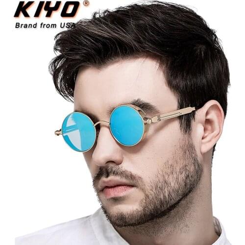 KIYO Brand 2020 New Women Men Round Polarized Sunglasses Metal Classic Sun Glasses High Quality UV400 Driving Eyewear 2671
