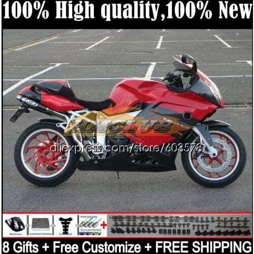 Body For BMW K 1200 S 1200S K1200S 05 06 07 08 09 10 47CL.6 K1200 S K-1200S 2005 2006 2007 2008 2009 2010 Fairing hot red blk