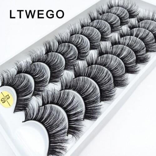 LTWEGO 5/10 pairs lashes fluffy faux cils fake lashes natural long 3d mink eye lashes handmade messy extension makeup tool cils