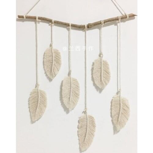 Macrame Tassel Hand-woven Leaf Wall Hanging Tapestry Mandala Home Living Room Decoration Mexican Home Decoration