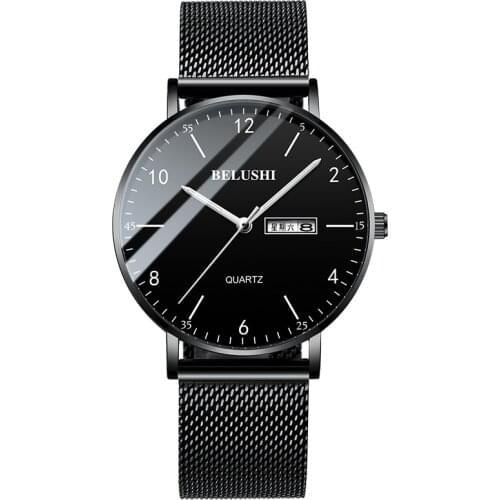 Mens Watch Glitter Business Casual Quartz Waterproof Glow-in-the-Dark Wholesale Lots Bulk Wristwatch Black Unique Mens Gifts