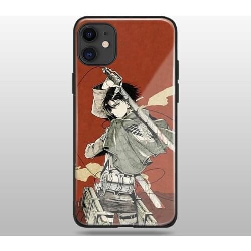 Levi Rivaille Attack on Titan soft silicone tempered glass For iPhone SE 6 6s 7 8 Plus X XR XS 11 Pro Max phone case cover shell