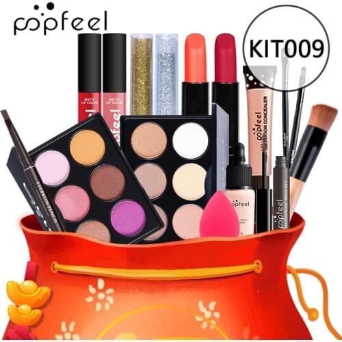POPFEEL Makeup Assorted (8,15) Pce Lot Cosmetics Kit with No Duplicates (Light/Medium)