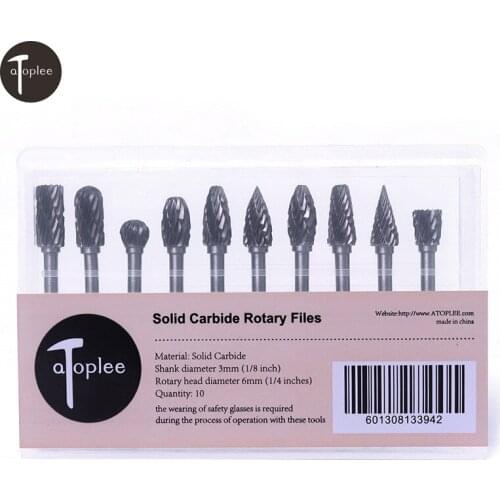 Atoplee 10PCS 6mm Drill Bit Tungsten Steel Solid Burrs Dremel Accessories For Rotary Tools Milling Cutter Engraving Bits