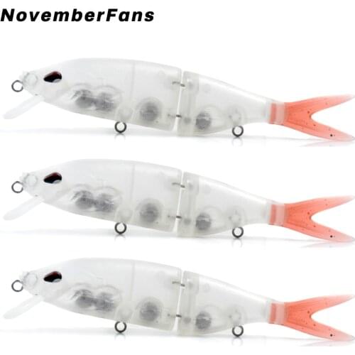 NovemberFans 5pcs 170mm 47g Floating Lipped Jointed Fishing Lures Blank Glide Bait Unpainted Hard Wobbler Slide Fishing Tackle