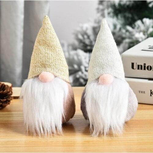New Santa Claus small standing posture doll white beard decoration lovely Christmas window faceless doll ornaments