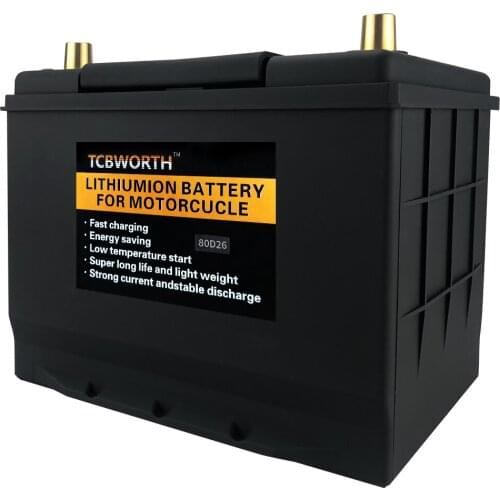 80D26L/80D26R 12.8V 56AH CCA1300A High Power Jump Starter Motor Car LiFePO4 With BMS Voltage Protection Lithium Iron Battery