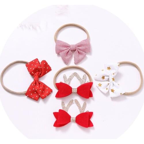 Christmas Antler Baby Girl Headbands Baby Hair Accessories Cute Deer Ear Flower Crown Hair bands for Newborns Photography Props