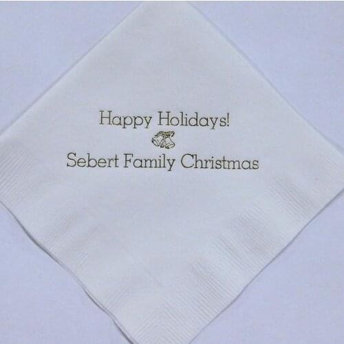 Personalized logo birthday party wedding Napkins serwetki Gold foil Custom Baby shower Monogramed Beverage paper Napkins