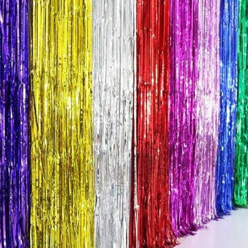 Party decoration rain silk curtain gold and silver birthday party wedding decoration arrangement laser rain silk curtain