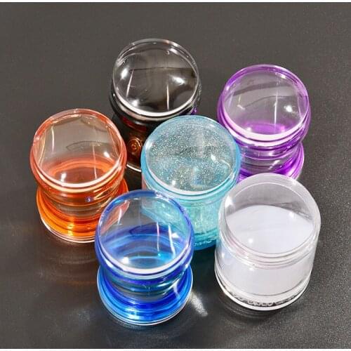 4CM Head Nail Stamper With Plastic Scraper Set Nail Art Stamp For Stamping Polish Print Manicure Transparent Stamp Kit YZ34536