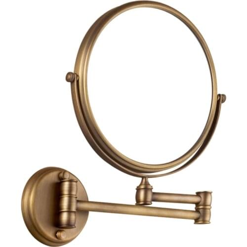 Dressing Mirror Wall Mounted 8 inch Brass Antique Bronze 3X/1X Magnifying Mirror Folding Makeup Mirror Cosmetic Mirror Lady Gift