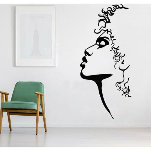 Vinyl Wall Decals Profile Face Artistic Abstract Woman Portrait Wall Stickers Home Decor Livingroom Classroom Background Z251