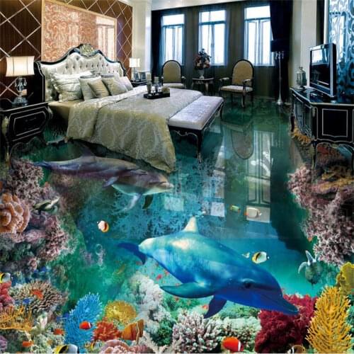 3d floor tiles custom wallpaper living room floor The underwater world 3d floor painting photo wallpaper vinyl flooring bathroom