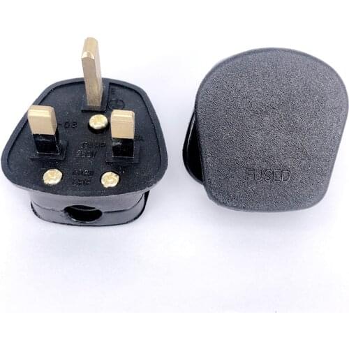 High Quality Black 3 Pin UK Mains Top Plug 13A Appliance Power Socket Fuse Adapter Household,1 pcs
