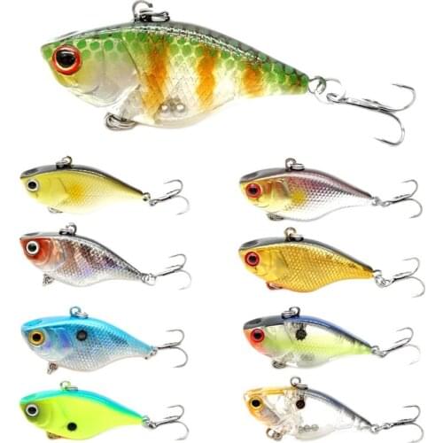 WATERBOY 1 PCS Mini Vib Bait Fishing Lure 4cm 4.6g Lipless Rattle Hard Bait Artificial Floating Wobbler For Fishing Tackle