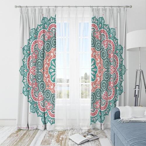 3D Print Mandala Curtain Bohemian Eastern European Style Custom For Living Room Bedroom Flats Decor French Windows 2 Panels