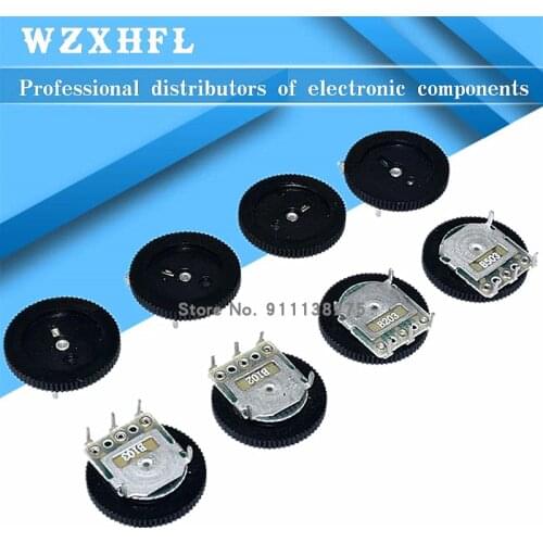 10pcs 3pin Gear tuning potentiometer B102 B103 B203 B503 B202 B502 B104 B1K B10K B20K B50K 16*2Dial Potentiometer volume switch