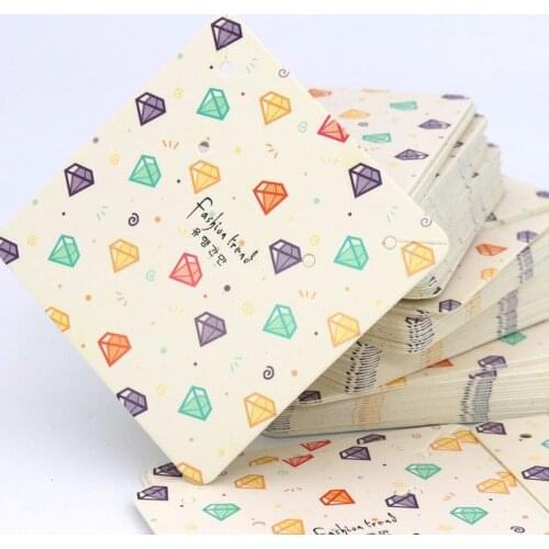 25pcs Rectangle Square Earrings Necklace Ear Stud Kraft Paper Cards Label Tags For Jewelry Hang Favor DIY Jewelry Accessories