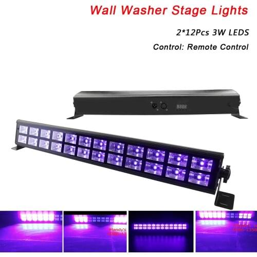 4Pcs/Lot Wall Washer LED UV Color Stage Effect Lights Bar Black Party 24 LEDS Lights Indoor Outdoor Lighting Shows Club Lamp
