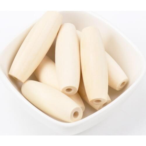 5Pcs Natural Oval Long strip Wooden Round Loose Spacer Beads for Jewelry Making Diy 45x14mm New KL265