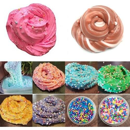 60ml Mini Ball Slime Mud Addition Cotton Charms Slime Cloud Mud Diy Plastic Faucet Fishballs Decoration Toy Squeeze Putty kit