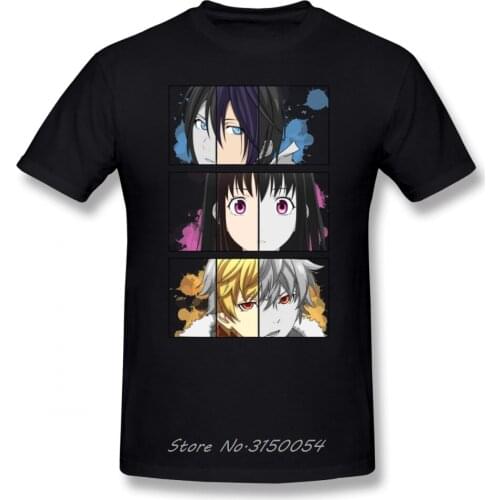 Anime Noragami T-Shirt Print Men Cotton TShirt Male Short Sleeve Cute Beach Tshirt Guys Punk Designer Streetwear Harajuku Tees