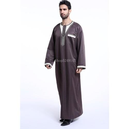 Arab Muslim Clothing for Men The Middle East Arab Male People Dress Thobe Arabic Islamic Abayas Indian Mens Kaftan Robe Long