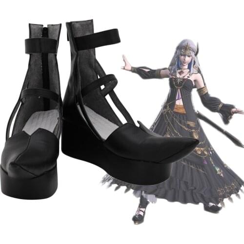 FF14 Astrologian Shoes Cosplay Final Fantasy 14 Level 70 Astrologian Cosplay Shoes Black Boots Custom Made Unisex Any Size