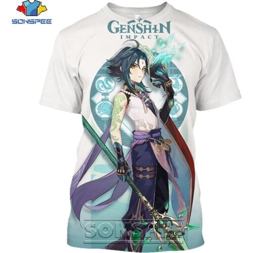 SONSOPP Hot Game Genshin Impact 3D Print Women Men Summer Short Sleeve Anime Tshirts Casual Streetwear T shirts Oversize 6XL Tee