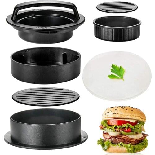 Hamburger Press Patty Maker 3 in 1 Non-Stick Burger Press for Delicious Burgers Perfect Shaped Patties for Grilling Cooking