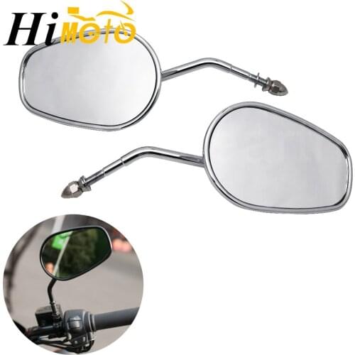 Chrome Rear View Mirrors Side Mirror For 1982- Harley Dyna Sportster XL 883 1200 CVO Street Electra Glide Road King Fat Boy FXDF