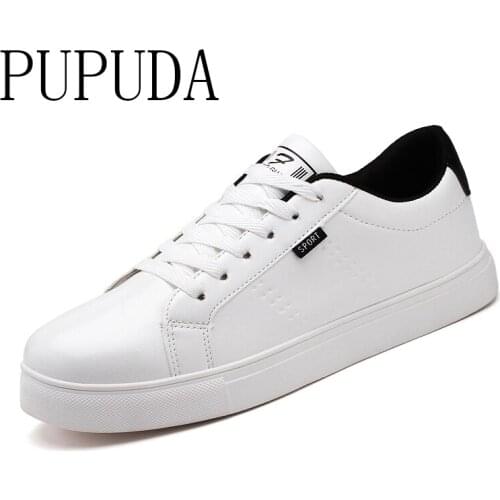 PUPUDA White shoes men sneakers men casual shoes fashion 2020 new classic comfortable running shoes men lightweight Simple trend