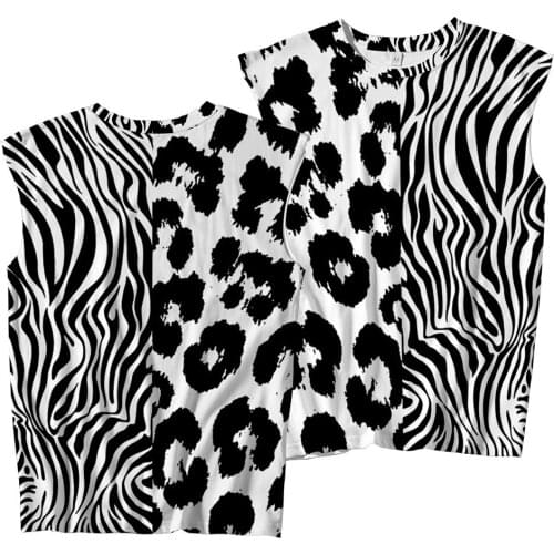 Leopard Stitching Printed Bodybuilding Fitness Singlets Waistcoat Gyms Quick-Drying Breathable Sportswear Vest Oversize 6XL