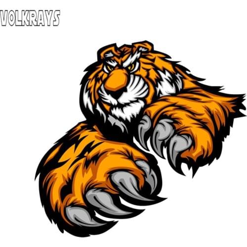 Volkrays Fashion Car Sticker Decorative Tiger Accessories Sunscreen PVC Decal for Motorcycle Skoda Rapid Lexus Octavia,13cm*14cm