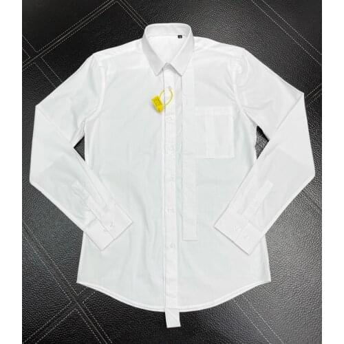 Brand Ribbon Design Business Men Cotton Shirt Casual Long Sleeve Slim Chemise homme Solid Dress Shirts Plus size Camisas