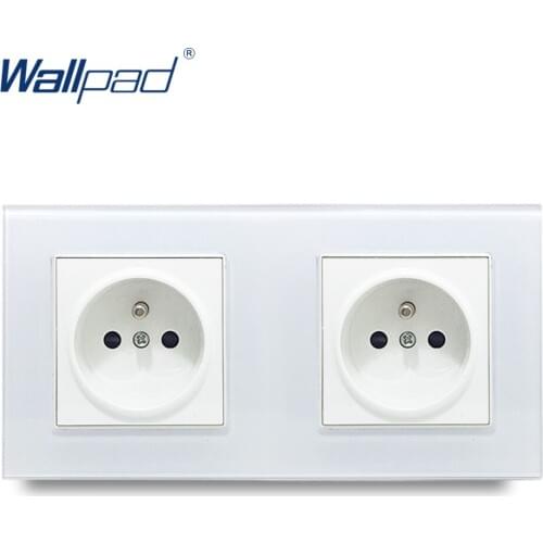 Dual French Socket Wallpad Crystal Glass Panel 110V-250V 10A-16A 172*86mm Double EU French Standard 16A Wall Socket Power Outlet