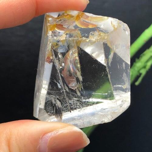 Natural form of transparent crystal stone, meditation reiki healing